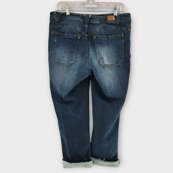 Democracy Jeans Women's 12 Embroidered Flowers Slim Straight Flood Stretch - Picture 2 of 8